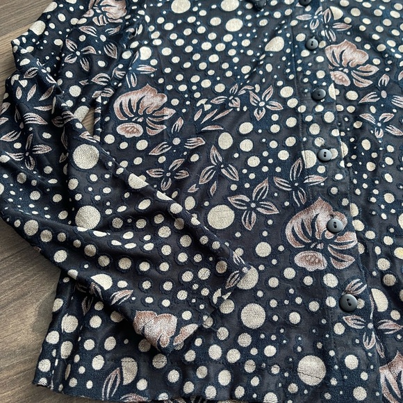 Sheer Blouse with Velvet Prints - Picture 2 of 5